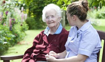 An older adult receiving practical home support